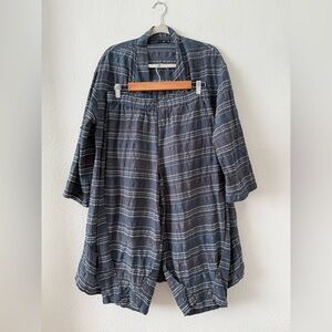 Tara Vao Striped Kimono and Pants Set Lagenlook Size M